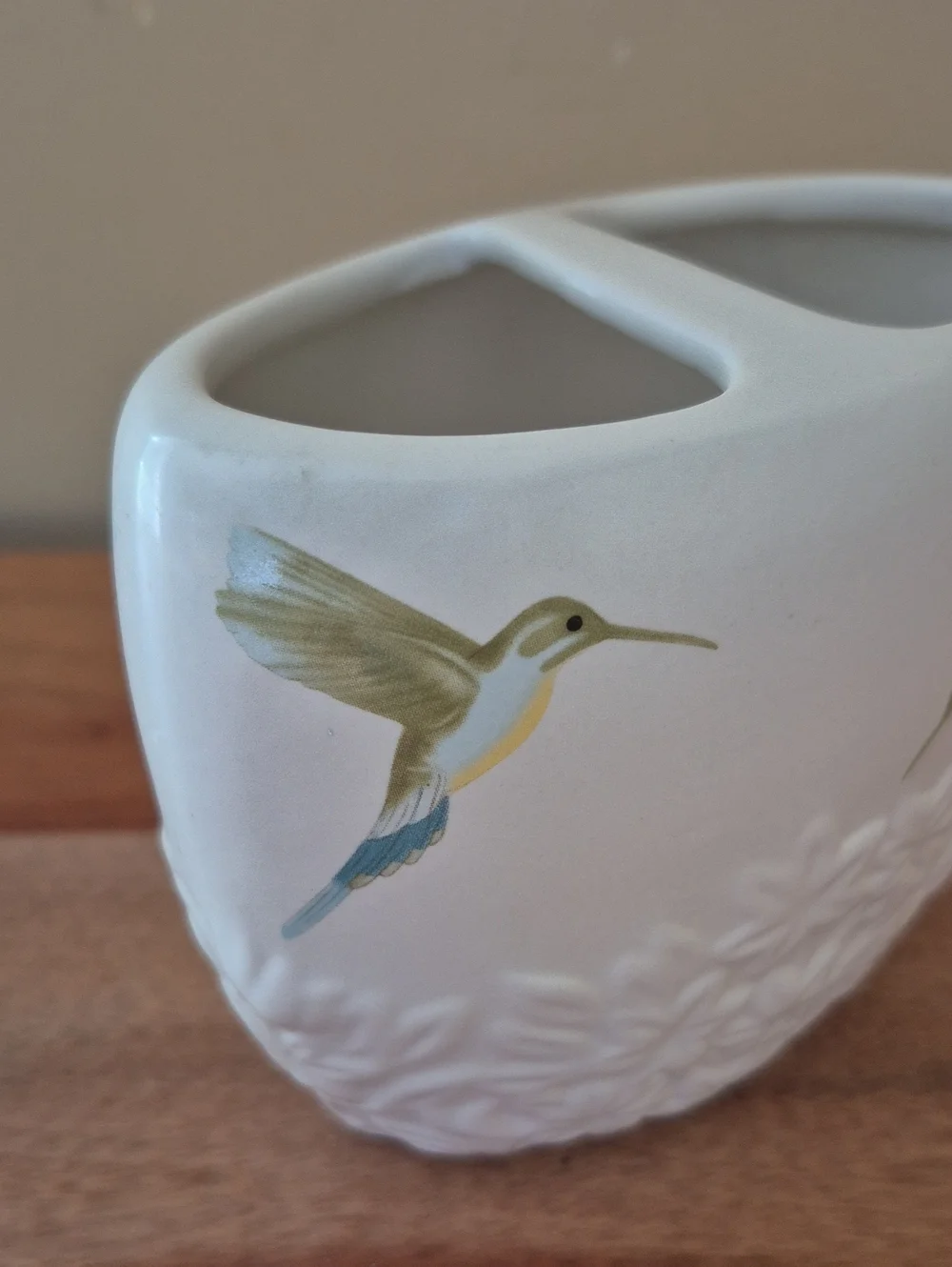 Hummingbird Ceramic Toothbrush Holder